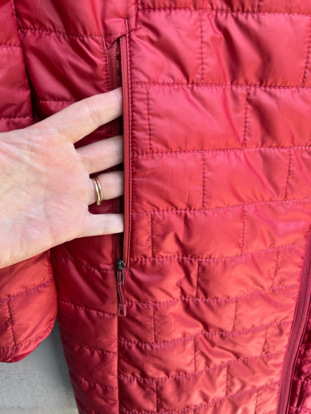 Patagonia Nano Puff Parka Puffer Coat Molten Lava Red Women's Size Large - Picture 3 of 10